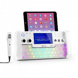 Auna DiscoFever, biely, bluetooth karaoke systém, LED, 7" TFT displej, CD, USB