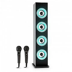Auna Karaboom LED, čierna, bluetooth reproduktor, USB, AUX, karaoke, 2 mikrofóny