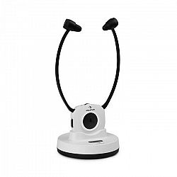 Auna Stereoskop, bezdrôtové slúchadlá so stetoskopickou konštrukciou, do uší, 20 m, 2,4 GHz, TV/HiFi/CD/MP3, akumulátor, biele