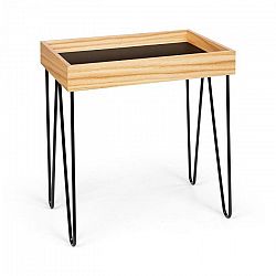 Besoa Little Lyon, konferenčný stolík, melamin/MDF s dubovou dyhou, oceľový rám, čierny