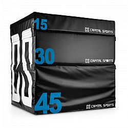 Capital Sports Rookso Set Soft Jump Box, plyobox, čierny, 15/30/45 cm, 3 kusy