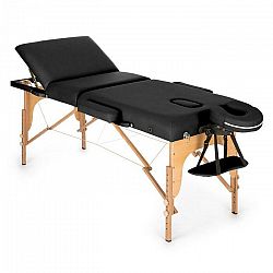 KLARFIT MT 500, čierny, masážny stôl, 210 cm, 200 kg, sklápací, jemný povrch, taška