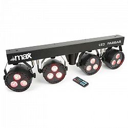 MAX LED PAR-Bar-Set 4-cestný kit 3x 4-v-1 LED RGBW vrátane T-baru a stojanu