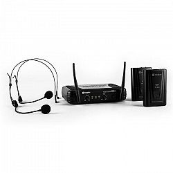 Skytec STWM712H, mikro VHF set bezdrôtových mikrofónov, 2 x headset/náhlavná súprava